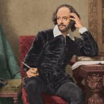 STUNNING Find Rewrites Everything About Shakespeare… A seated man in period clothing, holding a quill, surrounded by books and a desk