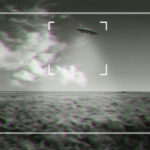 Days Away: Deep State UFO Files DEADLINE… Black and white footage of UFO over a field.