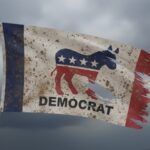 Texas Democrat’s Faith Weaponization Shocks Voters… A weathered flag featuring the Democratic Party symbol and the word 'DEMOCRAT'